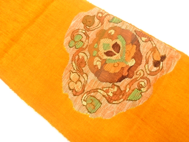 JAPANESE NAGOYA OBI / MAWATA TSUMUGI / WOVEN ARABESQUE